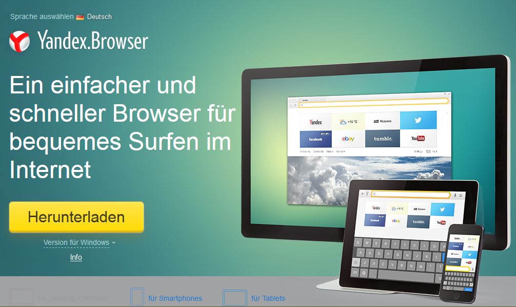 der neue russische Browser auch für Deutschland -yandex
